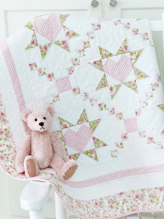 Loving Wishes Baby Quilt Pattern – Easy PDF Quilting Pattern with Heart Design